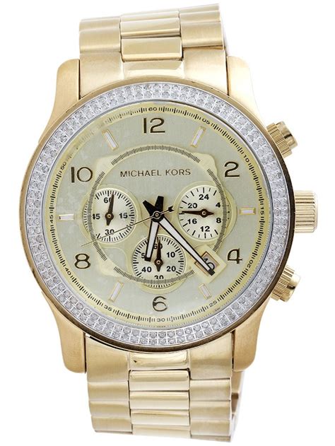 michael kors mens gold watch with diamonds